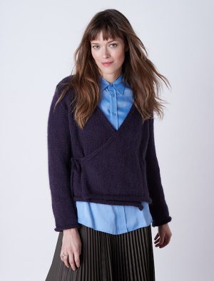 modèle tricot Cache-cœur en Tweet de Plassard